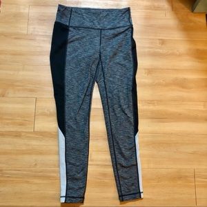 Athleta Colorblock Leggings High Rise Grey Black Blue Athletic Yoga Workout Med